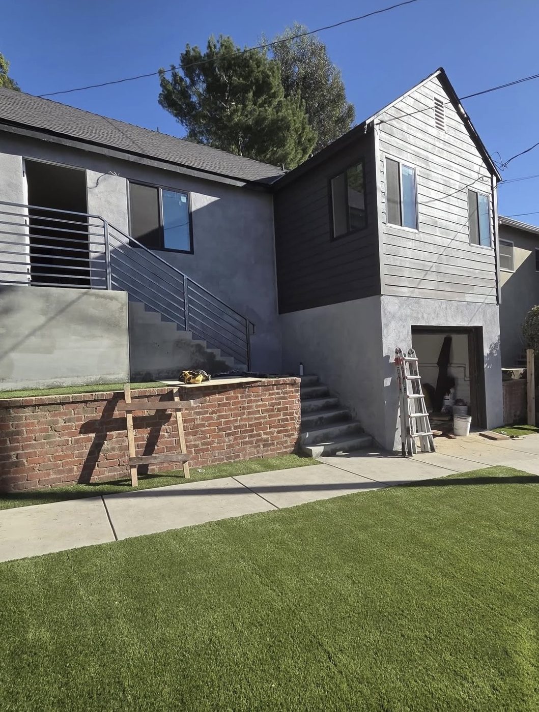 Finished walkway and steps with new turf