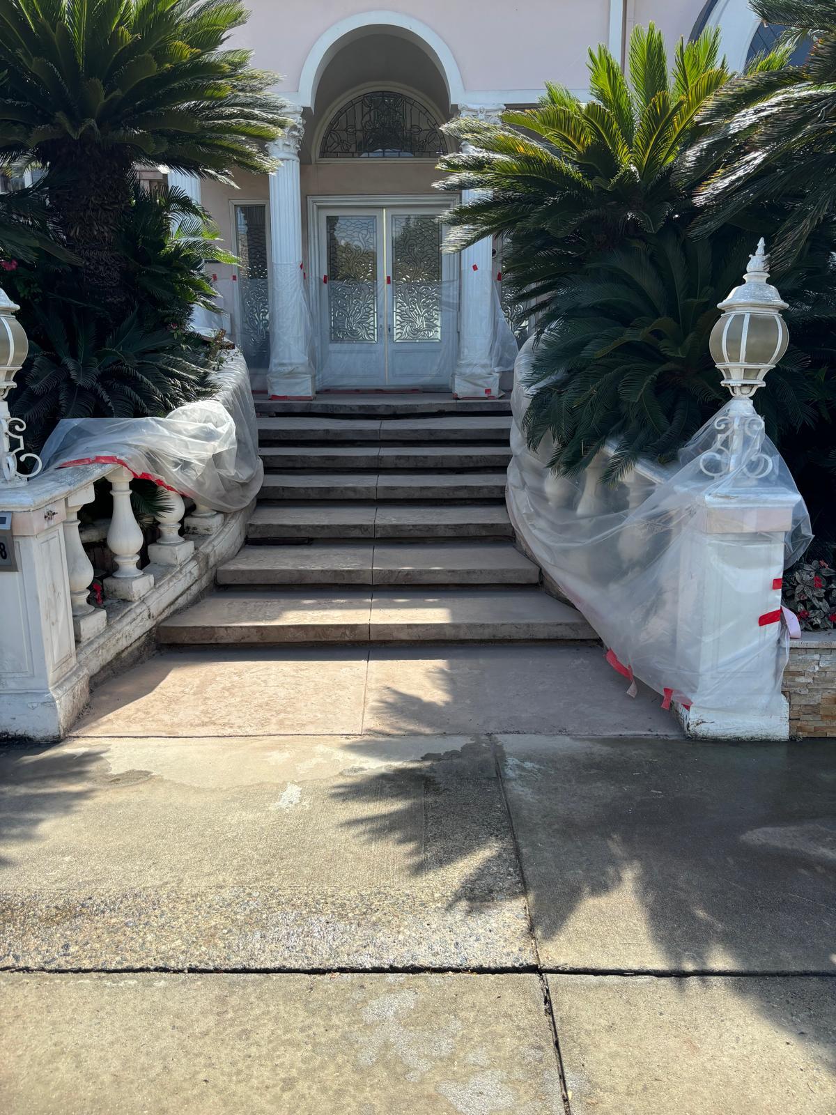 Finished front entry concrete steps